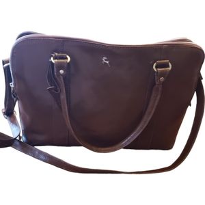 Brown leather shoulder bag